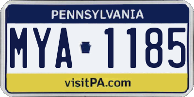 PA license plate MYA1185