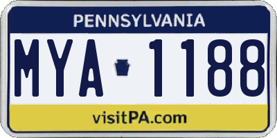 PA license plate MYA1188