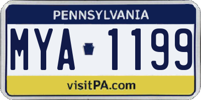 PA license plate MYA1199