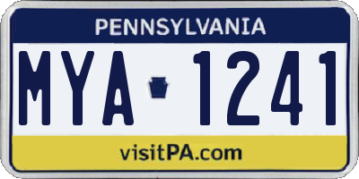 PA license plate MYA1241