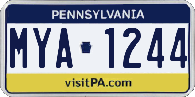 PA license plate MYA1244