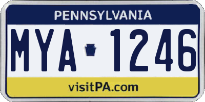 PA license plate MYA1246