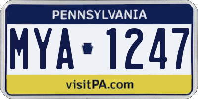 PA license plate MYA1247