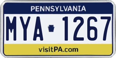 PA license plate MYA1267