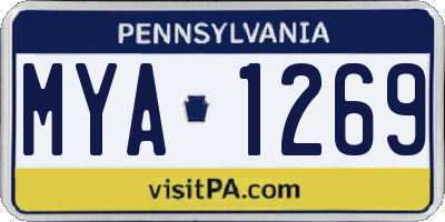 PA license plate MYA1269