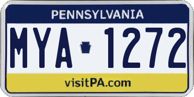 PA license plate MYA1272