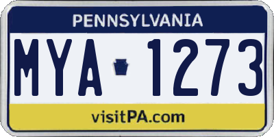 PA license plate MYA1273