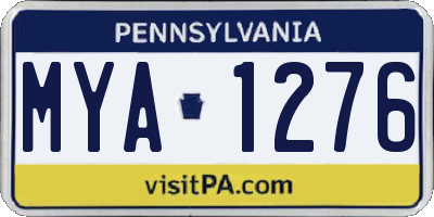 PA license plate MYA1276