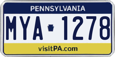 PA license plate MYA1278