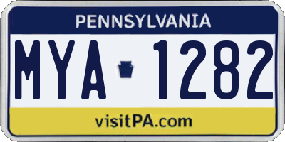 PA license plate MYA1282