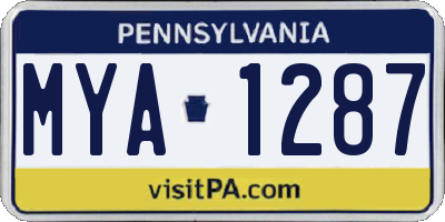 PA license plate MYA1287
