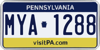 PA license plate MYA1288