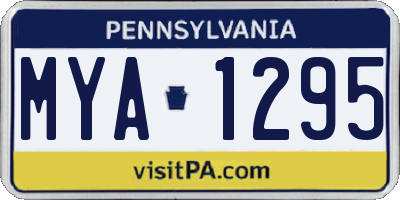 PA license plate MYA1295