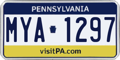 PA license plate MYA1297