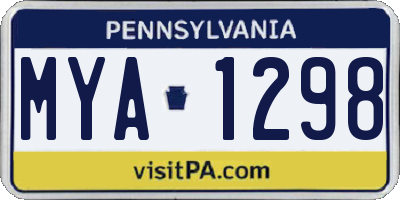 PA license plate MYA1298