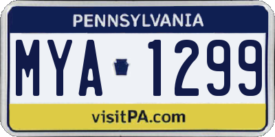 PA license plate MYA1299