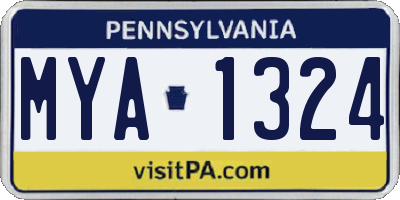 PA license plate MYA1324
