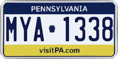 PA license plate MYA1338
