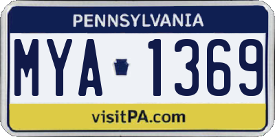 PA license plate MYA1369