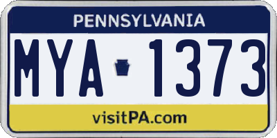 PA license plate MYA1373