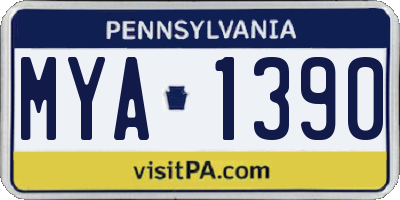 PA license plate MYA1390