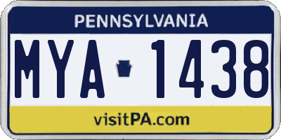 PA license plate MYA1438