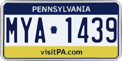 PA license plate MYA1439