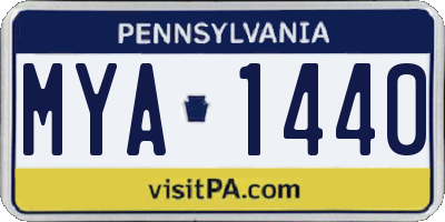PA license plate MYA1440