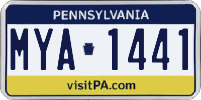 PA license plate MYA1441
