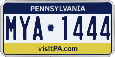 PA license plate MYA1444