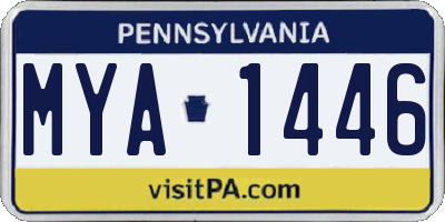 PA license plate MYA1446