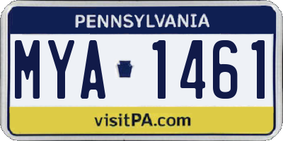 PA license plate MYA1461
