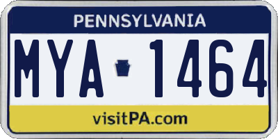 PA license plate MYA1464