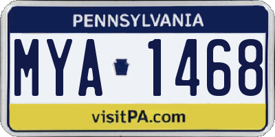 PA license plate MYA1468