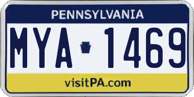 PA license plate MYA1469