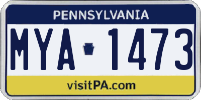 PA license plate MYA1473