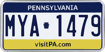 PA license plate MYA1479