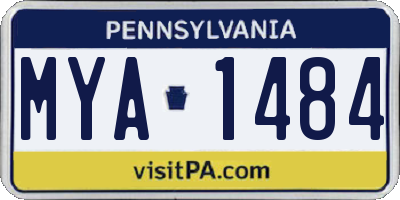 PA license plate MYA1484