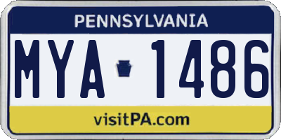 PA license plate MYA1486