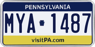 PA license plate MYA1487