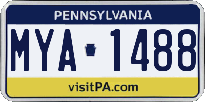 PA license plate MYA1488