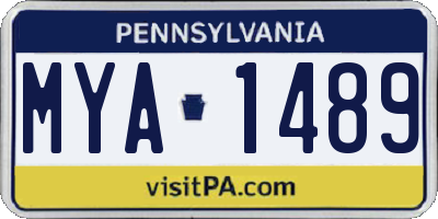 PA license plate MYA1489