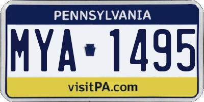 PA license plate MYA1495