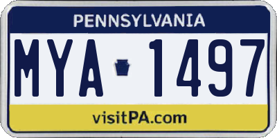 PA license plate MYA1497