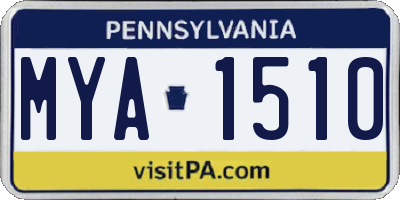 PA license plate MYA1510