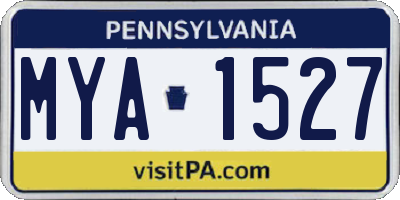 PA license plate MYA1527
