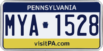 PA license plate MYA1528