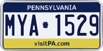 PA license plate MYA1529