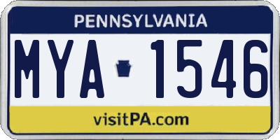 PA license plate MYA1546