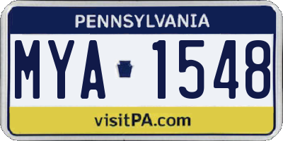 PA license plate MYA1548